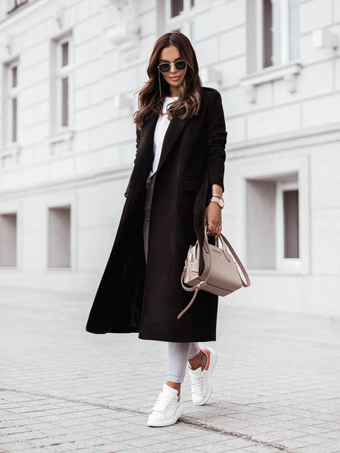 Women's Wool Coat with Belted Design