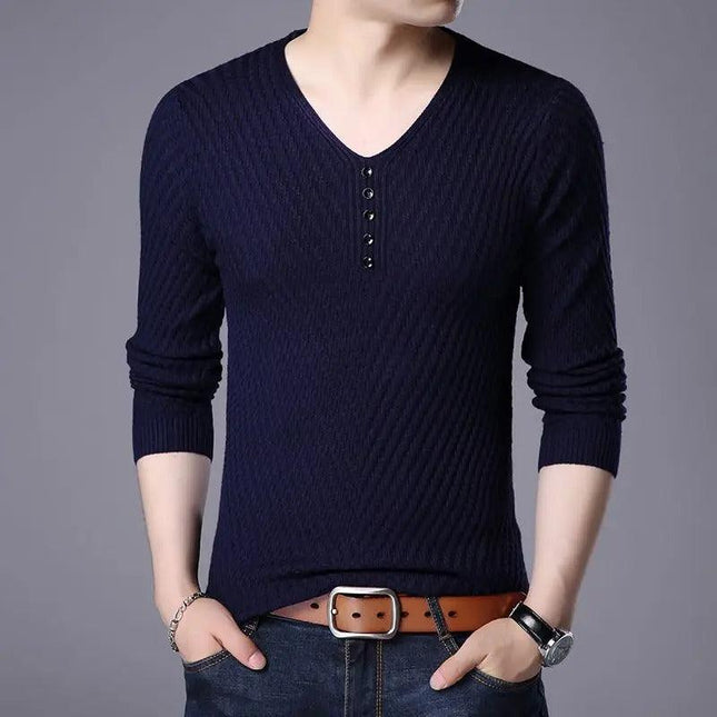 Men's Long Sleeve Striped Color Block Shirt