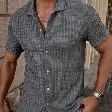 Men's Casual Shirt Slim Fit Short Sleeve