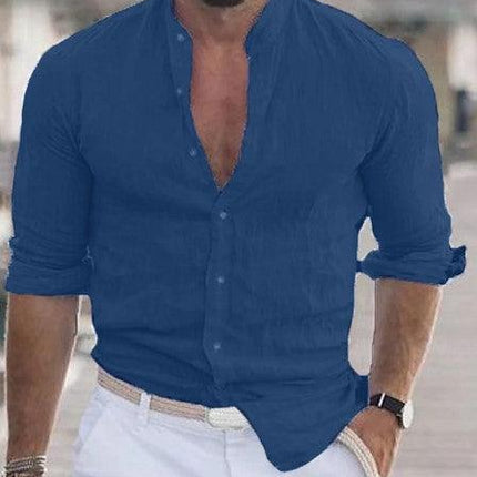 Men's Casual Shirt Long Sleeve Solid Color