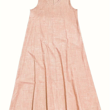 Women’s Maxi Dress - Sleeveless V-Neck - Relaxed Fit - Lightweight Breathable Fabric