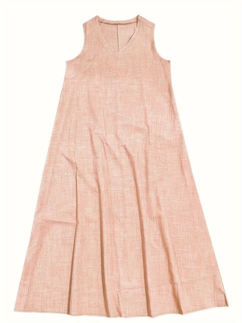 Women’s Maxi Dress - Sleeveless V-Neck - Relaxed Fit - Lightweight Breathable Fabric