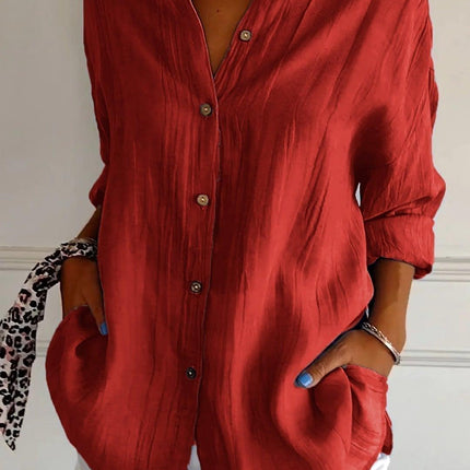 Women's Long Sleeve Button-Down Shirt Casual Style