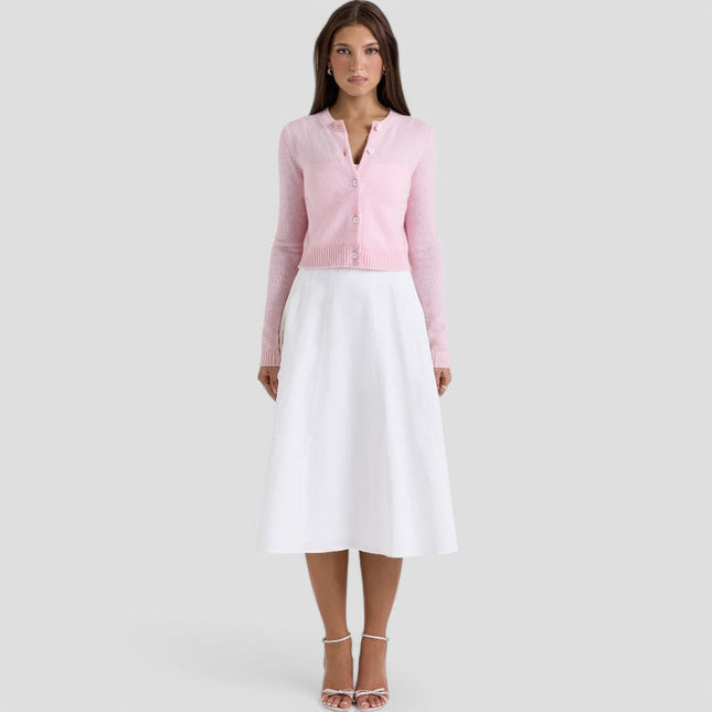 Women's Cropped Cardigan Soft Knitwear