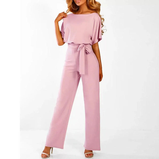 Women's Belted Jumpsuit Elegant Chic Style