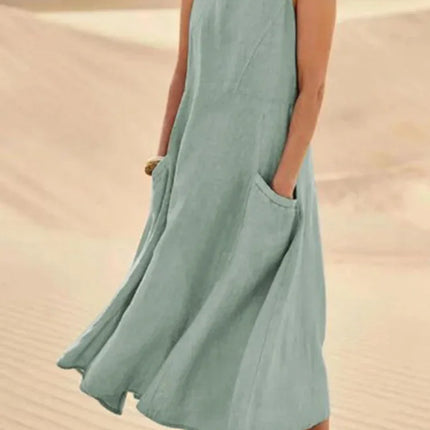 Women's Summer Maxi Dress with Long Sleeves - Modern Style