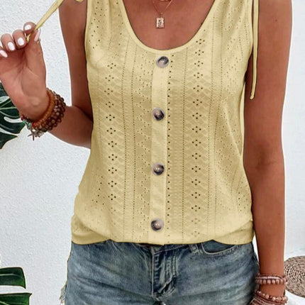 Women's Summer Tank Top with Button Detail