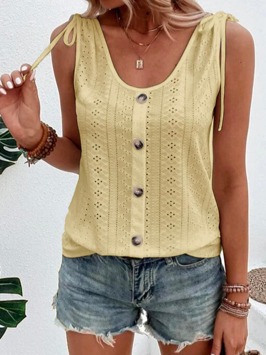 Women's Summer Tank Top with Button Detail