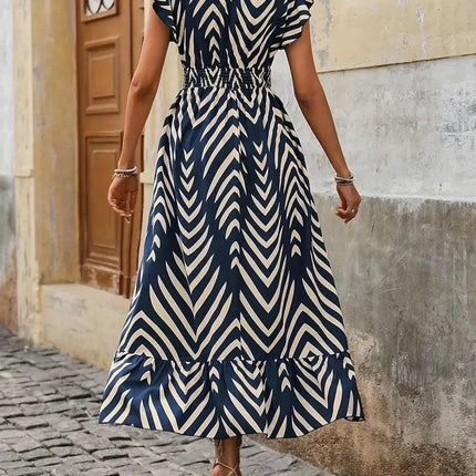 Women's Allover Print Dress with Smocked Waist