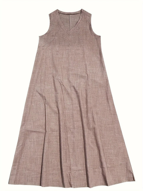 Women’s Maxi Dress - Sleeveless V-Neck - Relaxed Fit - Lightweight Breathable Fabric