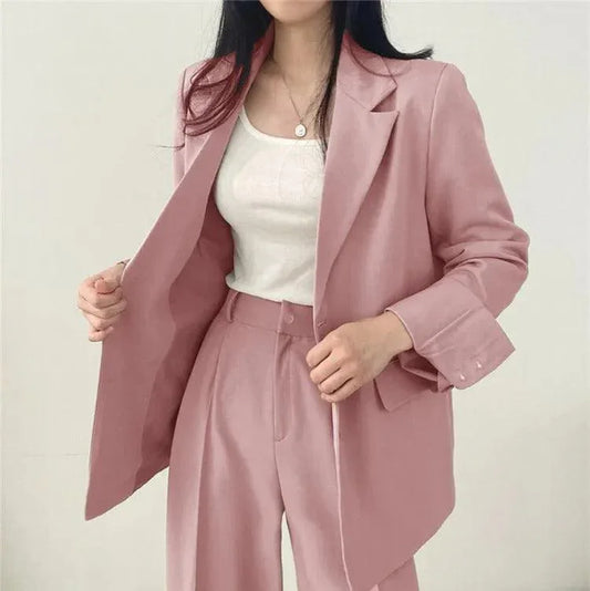 Women's Oversized Blazer And High-Waisted Trousers Tailored Fit