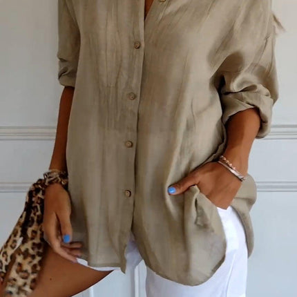 Women's Long Sleeve Button-Down Shirt Casual Style