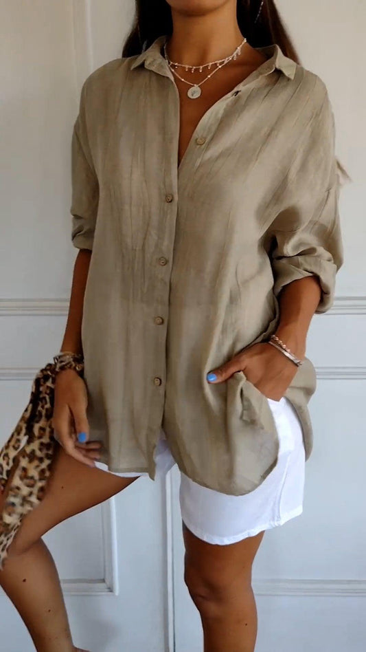 Women's Long Sleeve Button-Down Shirt Casual Style