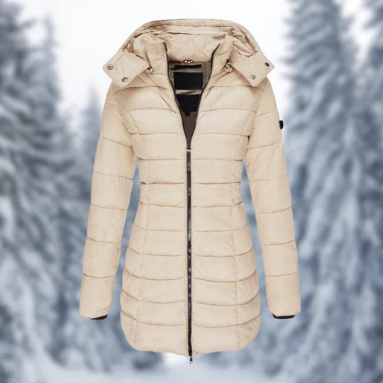 Women's Mid-Length Winter Coat Detachable Hood