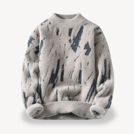 Men's Fuzzy Knit Sweater Casual Style