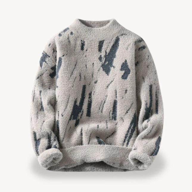 Men's Fuzzy Knit Sweater Casual Style