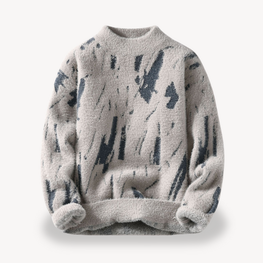 Men's Fuzzy Knit Sweater Casual Style