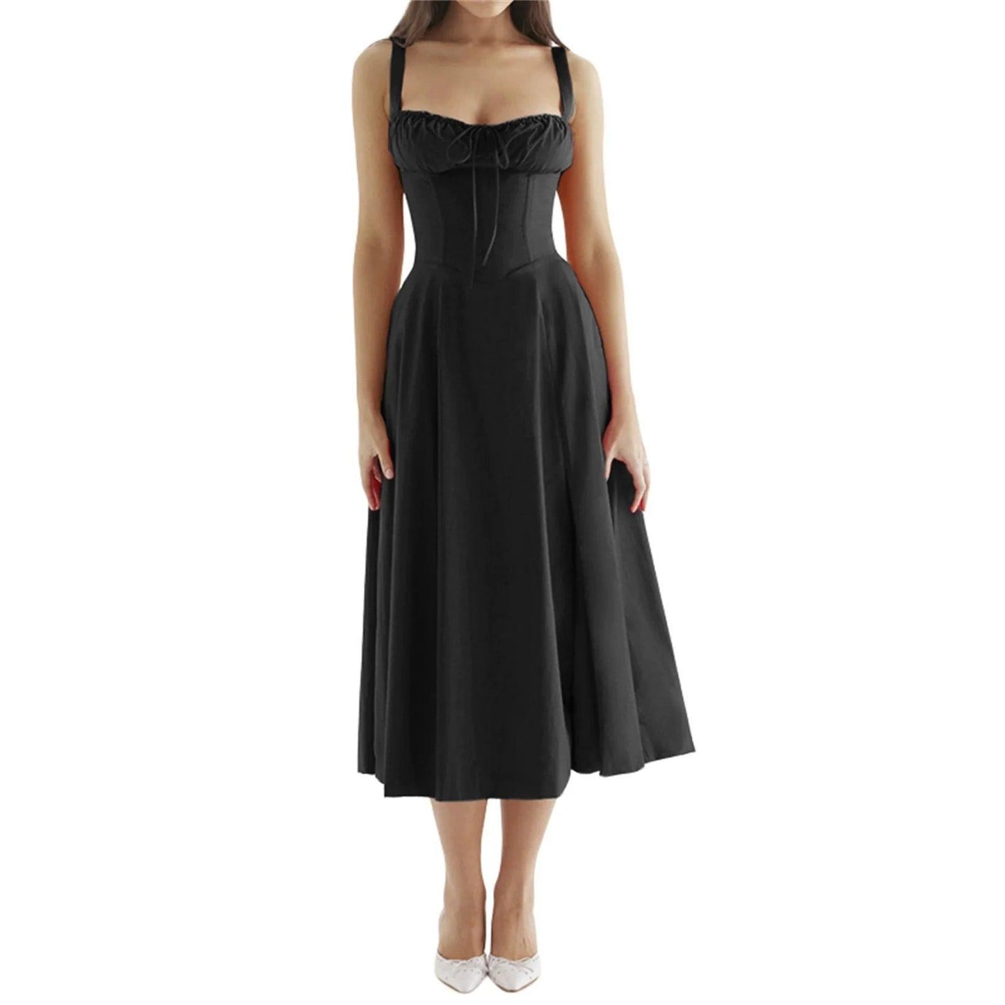 Women's Midi Dress Corset Style with Slit
