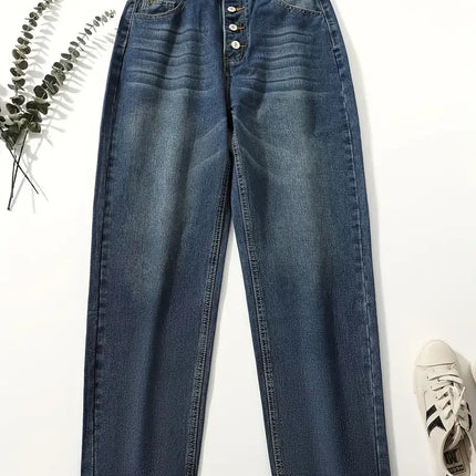 Women's Loose Fit High-Waisted Denim Jeans