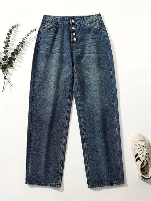 Women's Loose Fit High-Waisted Denim Jeans