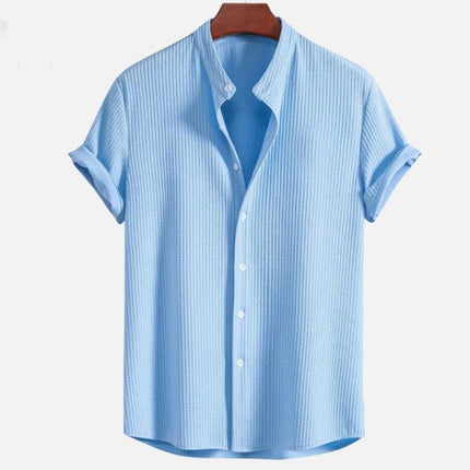 CoastalEase Men’s Summer Short Sleeve Shirt | Relaxed Fit Lightweight Top in Solid Colors - northernnomad