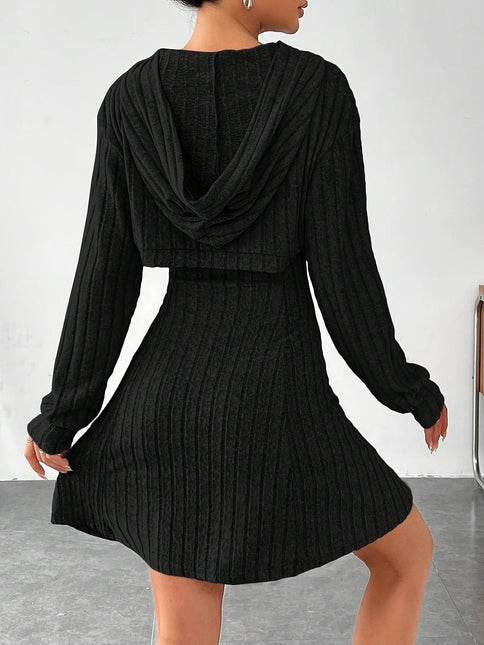 Women's Sweater Dress Cutout Ribbed Design
