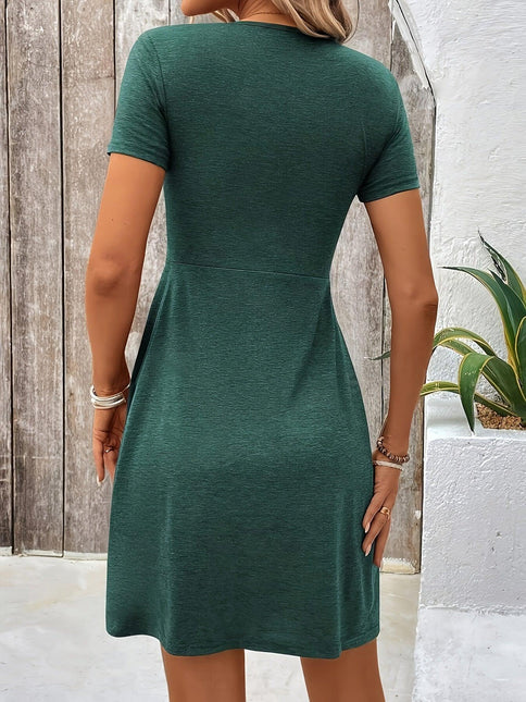 Women's A-Line Dress V-Neck Twisted Front