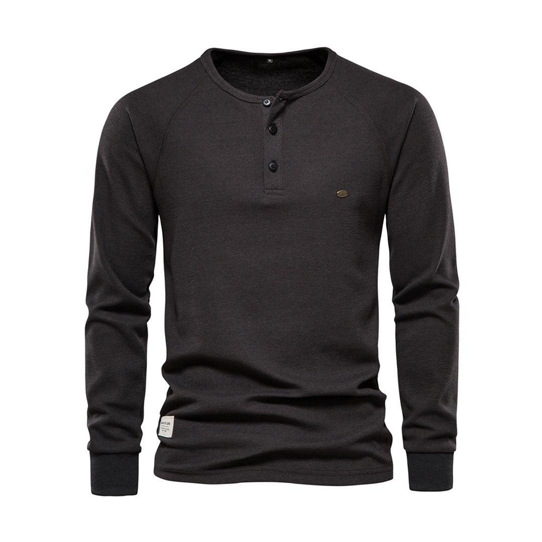 Men's Casual Long Sleeve Shirt Cotton Blend Khaki