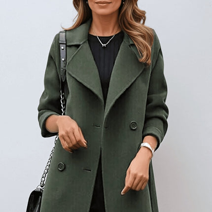 Women's Wool Double-Breasted Coat Elegant Style