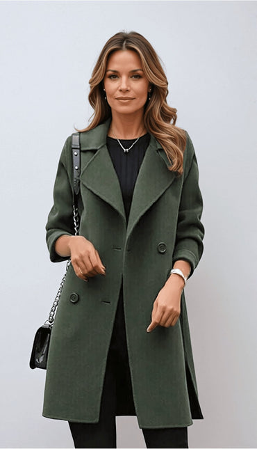 Women's Wool Double-Breasted Coat Elegant Style
