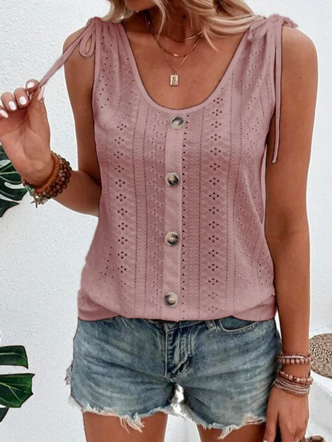 Women's Summer Tank Top with Button Detail