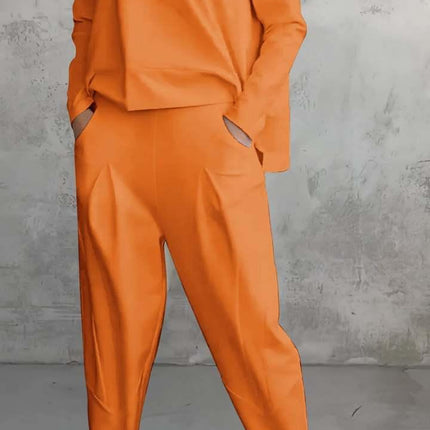 Women's Casual Chic Harem Pants Set with Irregular Long-Sleeve Top