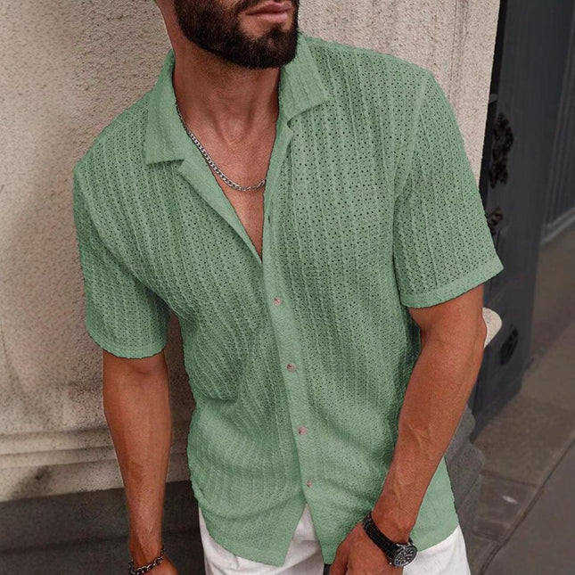 Men's Casual Shirt Slim Fit Short Sleeve