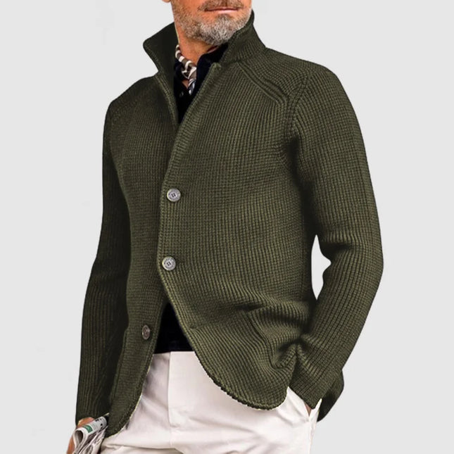 Men's Knitted Cardigan Classic Button-Up Sweater