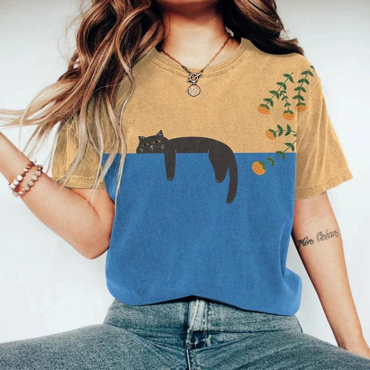 Women's Graphic T-Shirt Two-Tone Style