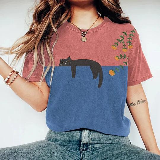 Women's Graphic T-Shirt Two-Tone Style