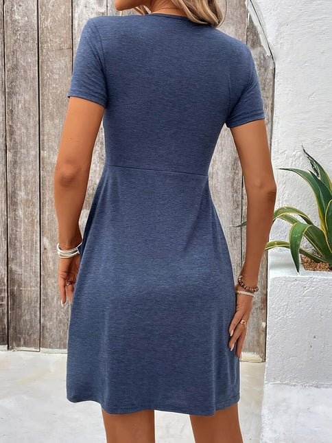 Women's A-Line Dress V-Neck Twisted Front