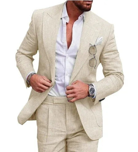Men's Linen Suit Two-Button