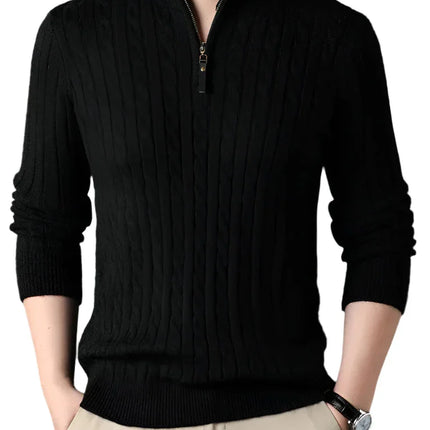 Men's Cable-Knit Quarter Zip Jumper