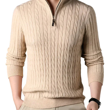 Men's Cable-Knit Quarter Zip Jumper
