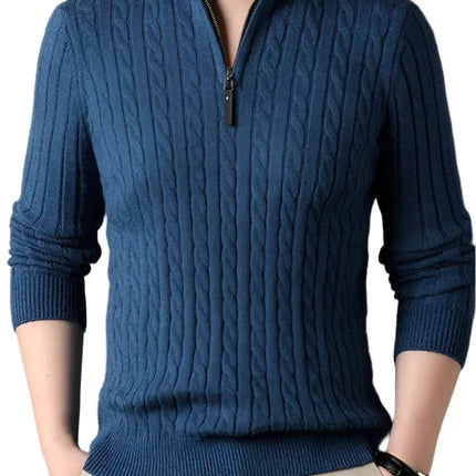 Men's Cable-Knit Quarter Zip Jumper