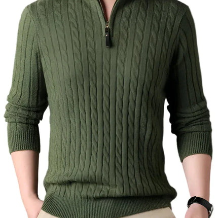 Men's Cable-Knit Quarter Zip Jumper