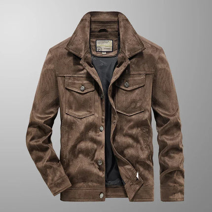 Men's Cargo Jacket Suede Vintage Lightweight