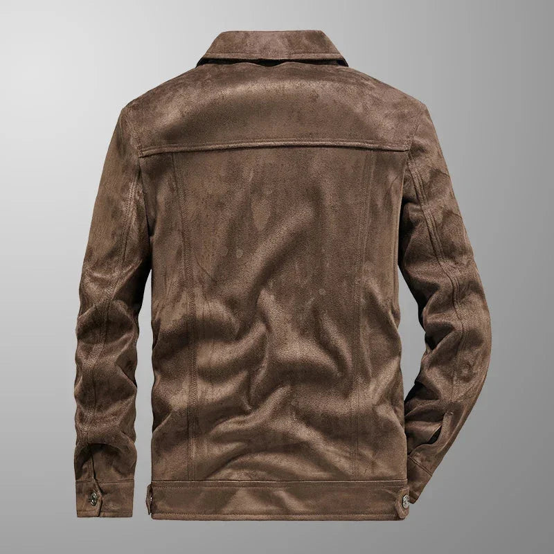 Men's Cargo Jacket Suede Vintage Lightweight