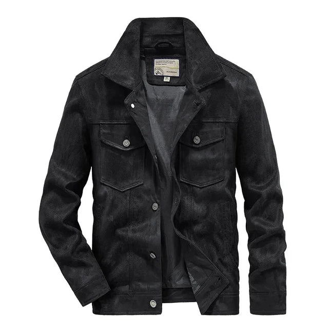 Men's Cargo Jacket Suede Vintage Lightweight