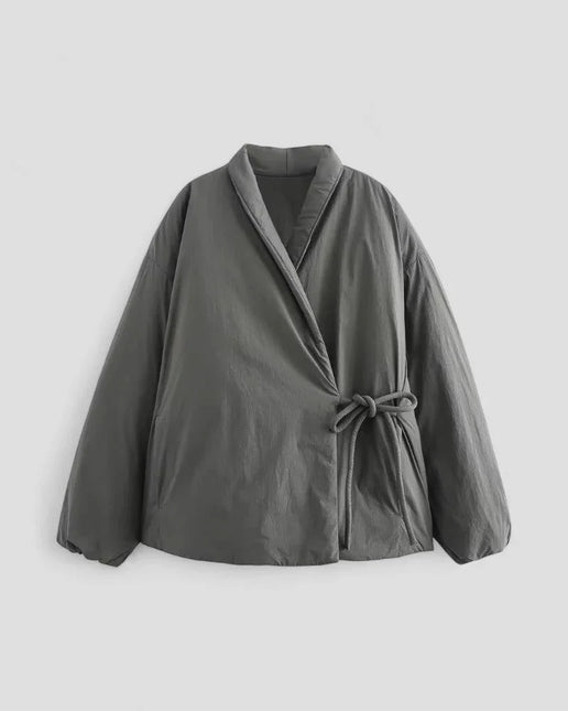 Women's Puffer Jacket Duck Down with Waist Tie