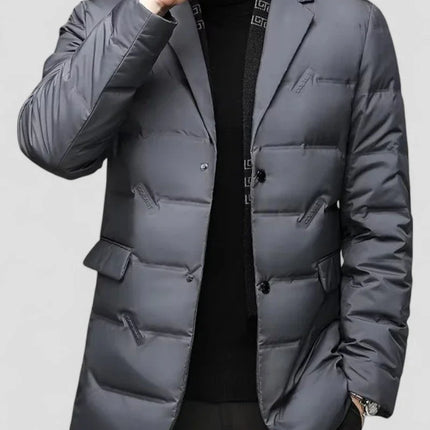 Men's Padded Blazer Jacket Cotton Blend Quilted Smart Casual Fit