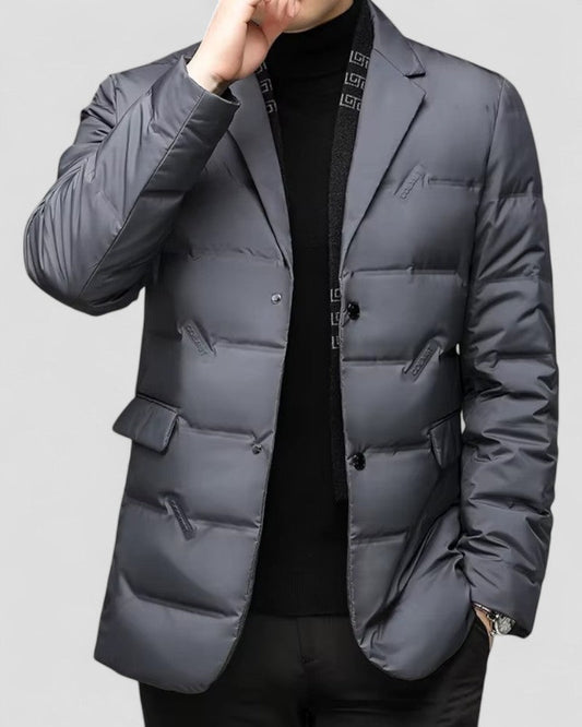 Men's Padded Blazer Jacket Cotton Blend Quilted Smart Casual Fit