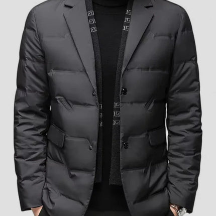 Men's Padded Blazer Jacket Cotton Blend Quilted Smart Casual Fit