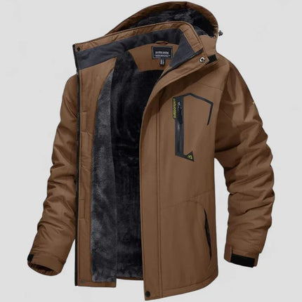 Men's Waterproof Fleece Lined Hiking Jacket with Hood